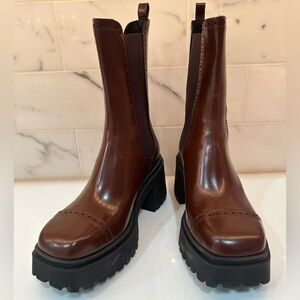 FRAME Brown Platform Lug Boots in Espresso in 35.5 (fits like a 6)